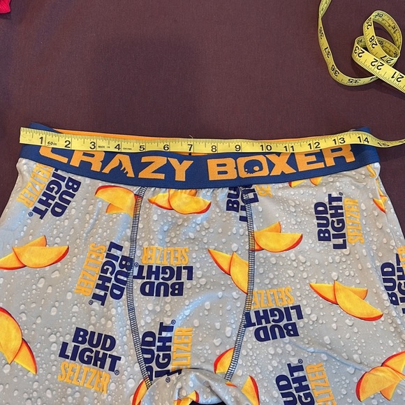 Nwot BUD LIGHT crazy boxers seltzer peach size L - Picture 2 of 5
